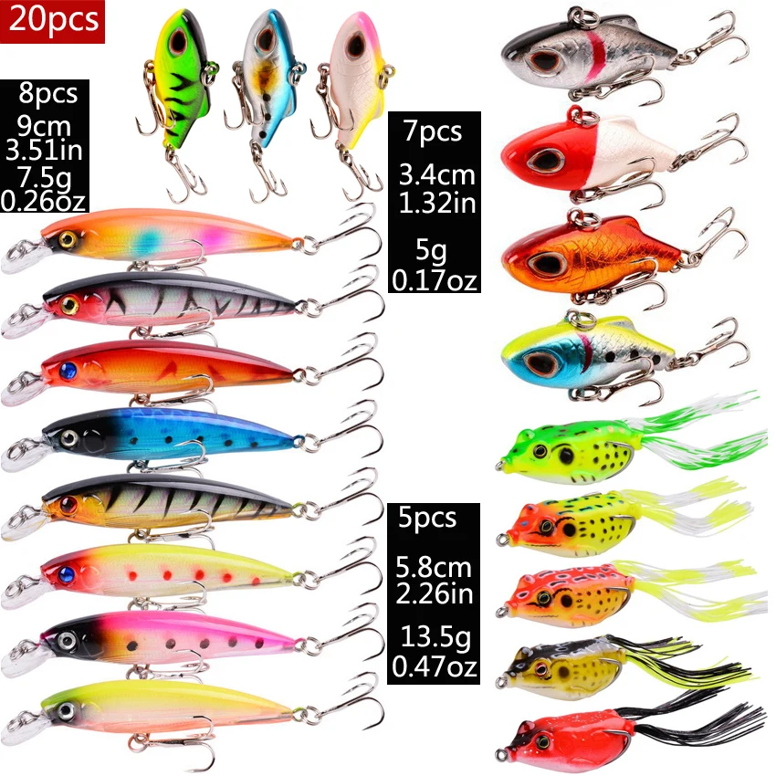 Fishing Lure Tackle Kit Set Hard Bait Artificial Floating Fishing Minnow Crankbait Wobblers Spinner Soft Bait Lures Popper image 5