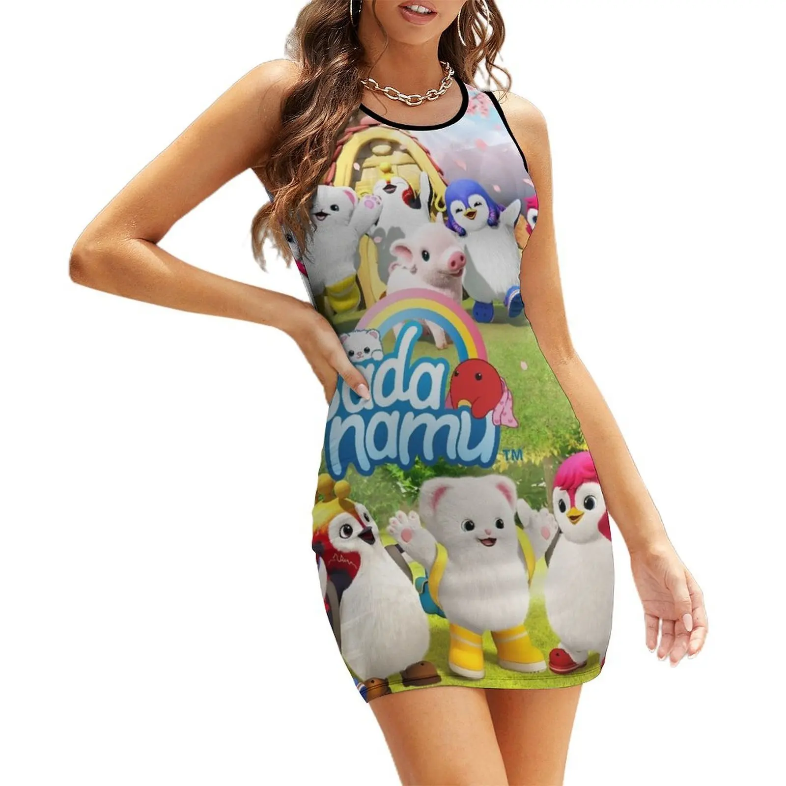 

Sixba character Cartoon Logo Sleeveless Sundress women dresses dresses for womens women's evening dresses