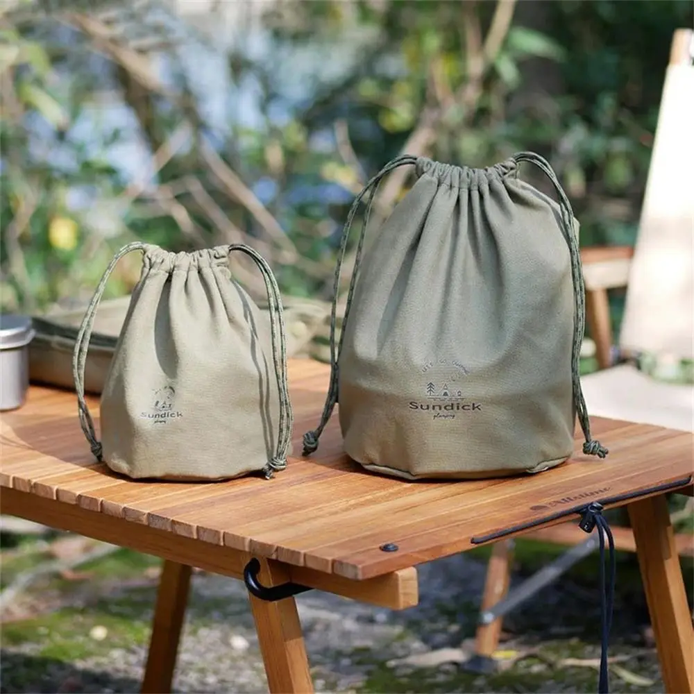 

Canvas Outdoor Tissue Box Zipper Lightweight Drawstring Bag Sturdy Large Capacity Tissue Storage Box Camping Accessories