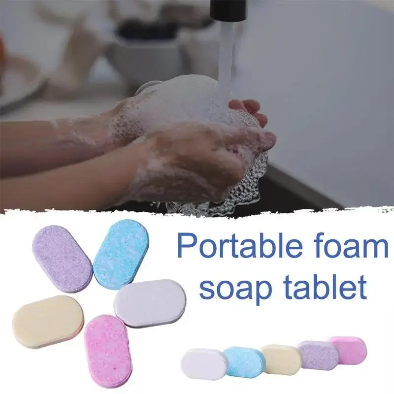 

4g/pc Dispenser Foam Soap Hand Sheet Solid Foam Hand Washing Cleaning Tablets Lemon Rose Hand Sanitizer Effervescent Soap Tablet