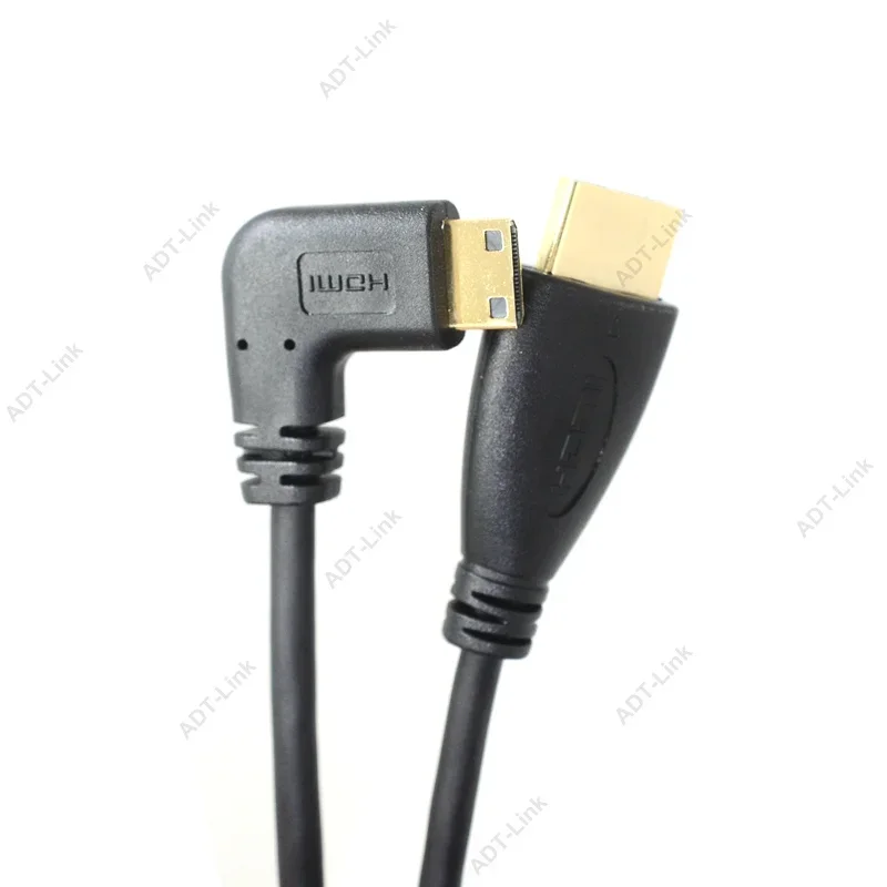 HDMI-compatible To Right & Left Angle Mini HDMI & HDMI & Micro HDMI Male Stretch Spring Curl Flexible Cable V1.4 DSLR 0.5M/1.5M