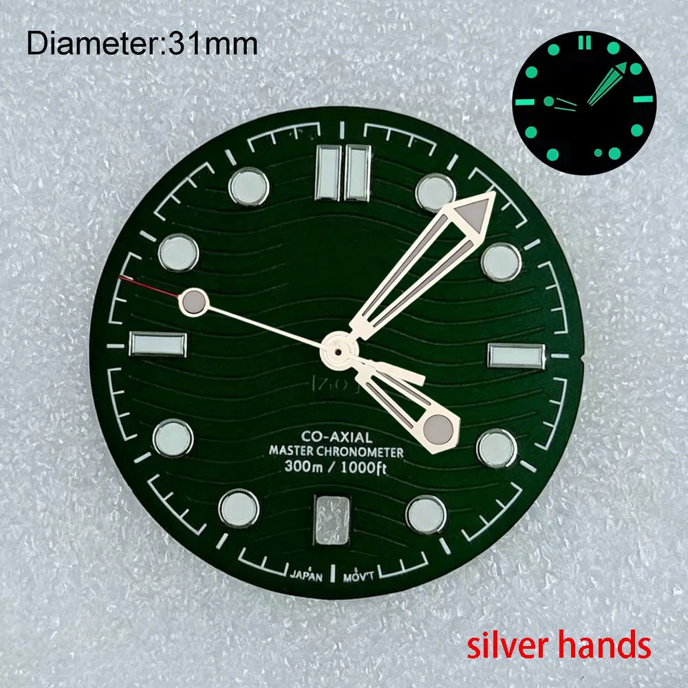 31mm nh35 S logo dial date at 6 o'clock sea master s dial for nh35 movement black water wave dial 210.32.42.20.01.001 watchmods - view 5