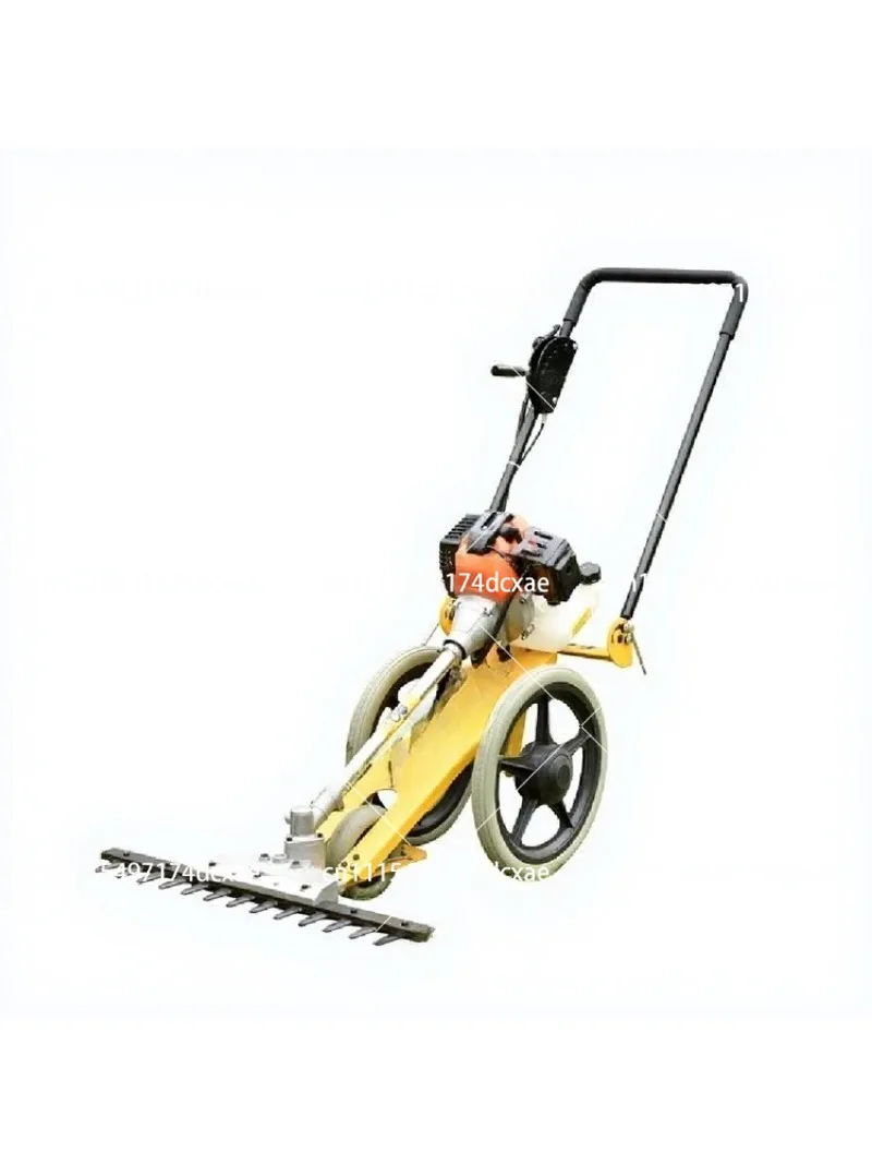 51.7cc Heavy Duty Brush Cutter with Wheel, Professional Gas Powered Grass Trimmer for Field and Yard