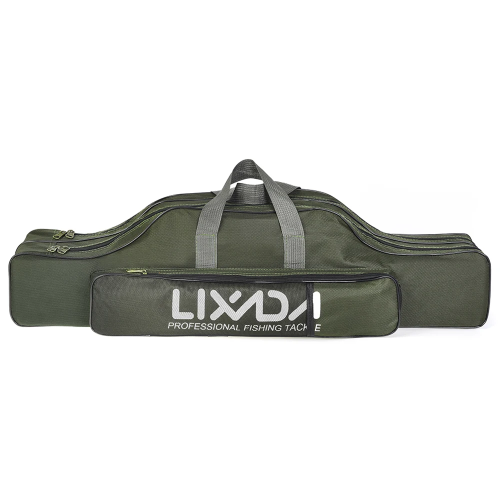 Fishing Bag Portable Folding Fishing Rod Reel Bag Fishing Pole Gear Tackle Tool Carry Case Carrier Travel Storage Bag Organizer