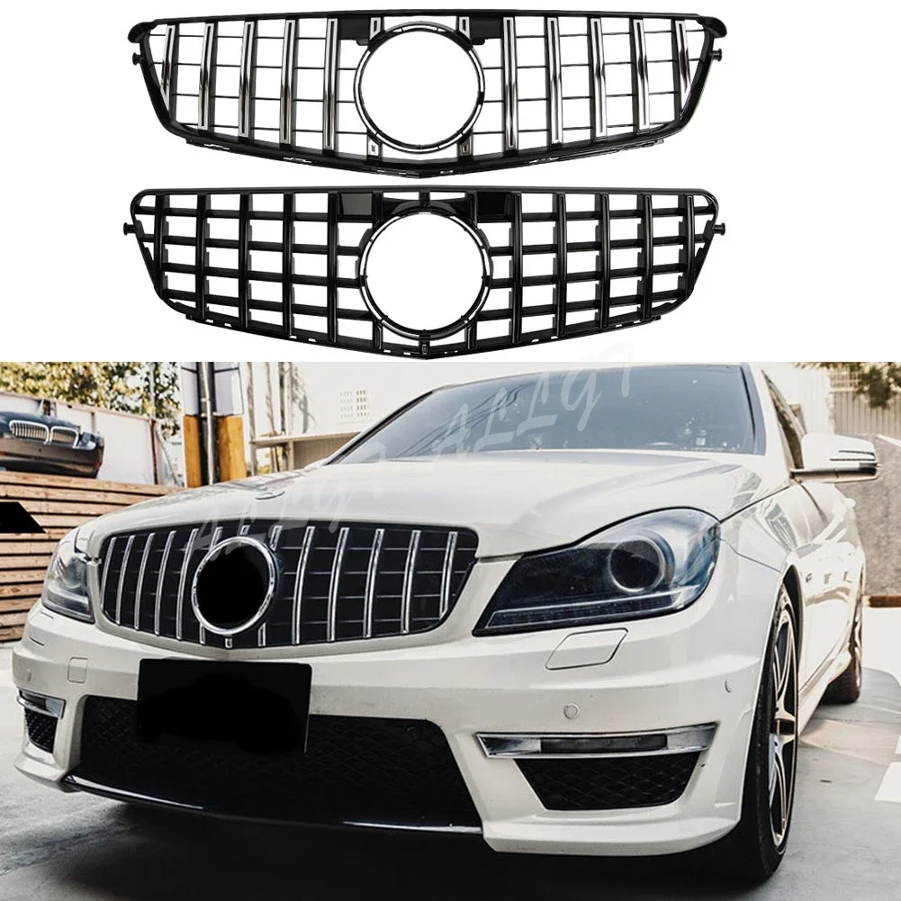 Front Racing Facelift Grilles For Mercedes-Benz W204 C-Class C180 C200 C220 C230 C280 C350 2008 2009 2010 2011 2012 2013 2014