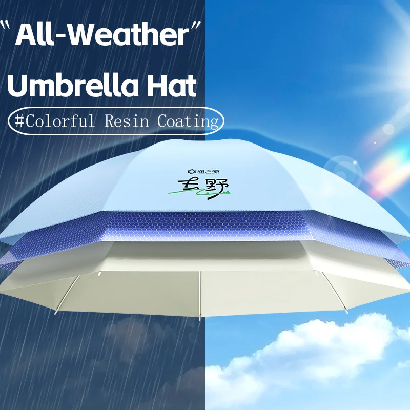 Tragbarer faltbarer Regenschirmhut UPF 50+, UV-Schutz, wasserdicht, freihändig, für Gartenarbeit und Angeln, Kopfbedeckung für Sonnenschutz – Detail 1