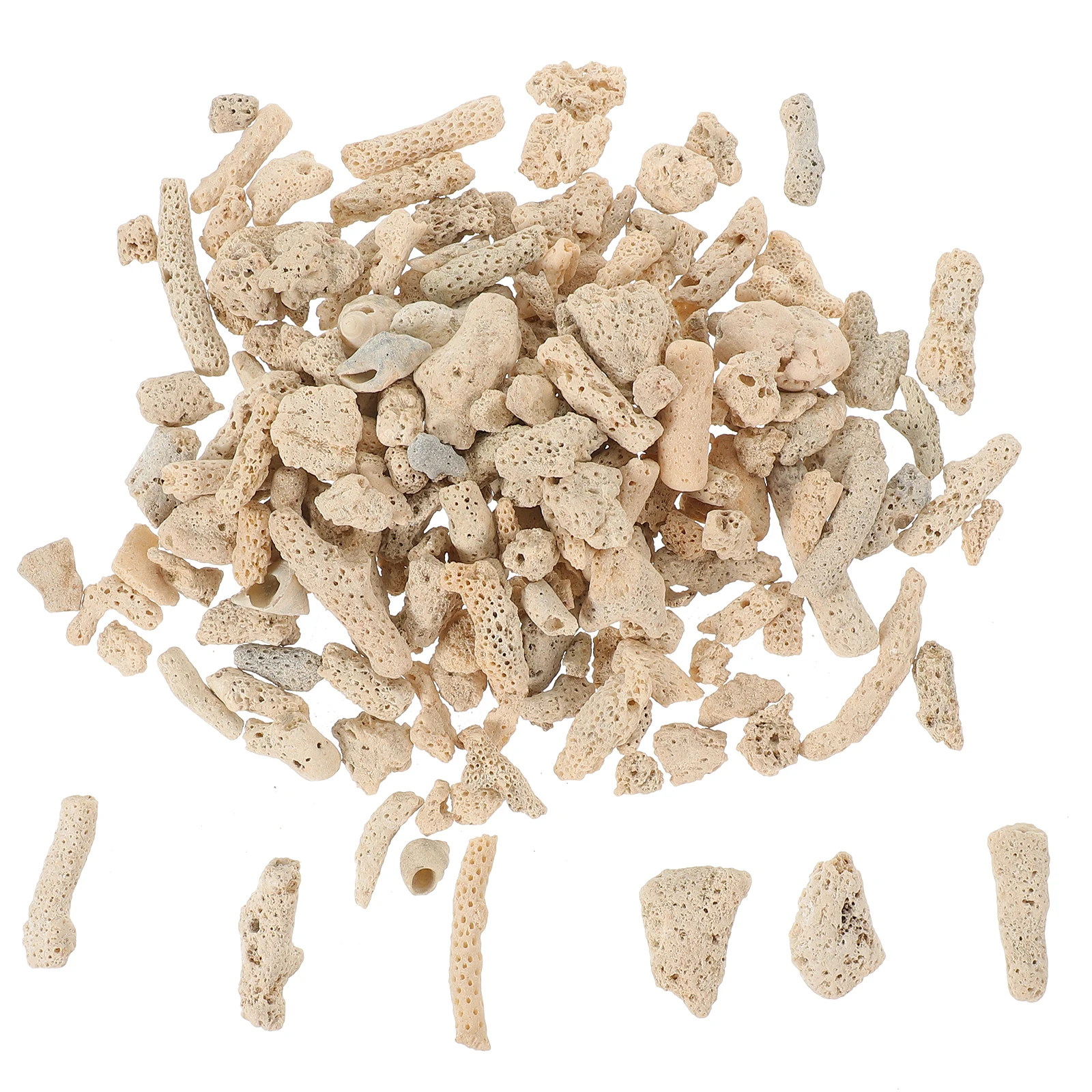 

Crushed Coral for Aquarium 0.5 3cm Fish Tank Decorations Coral Stones Filter Media Layout Accessories Purify Water Quality