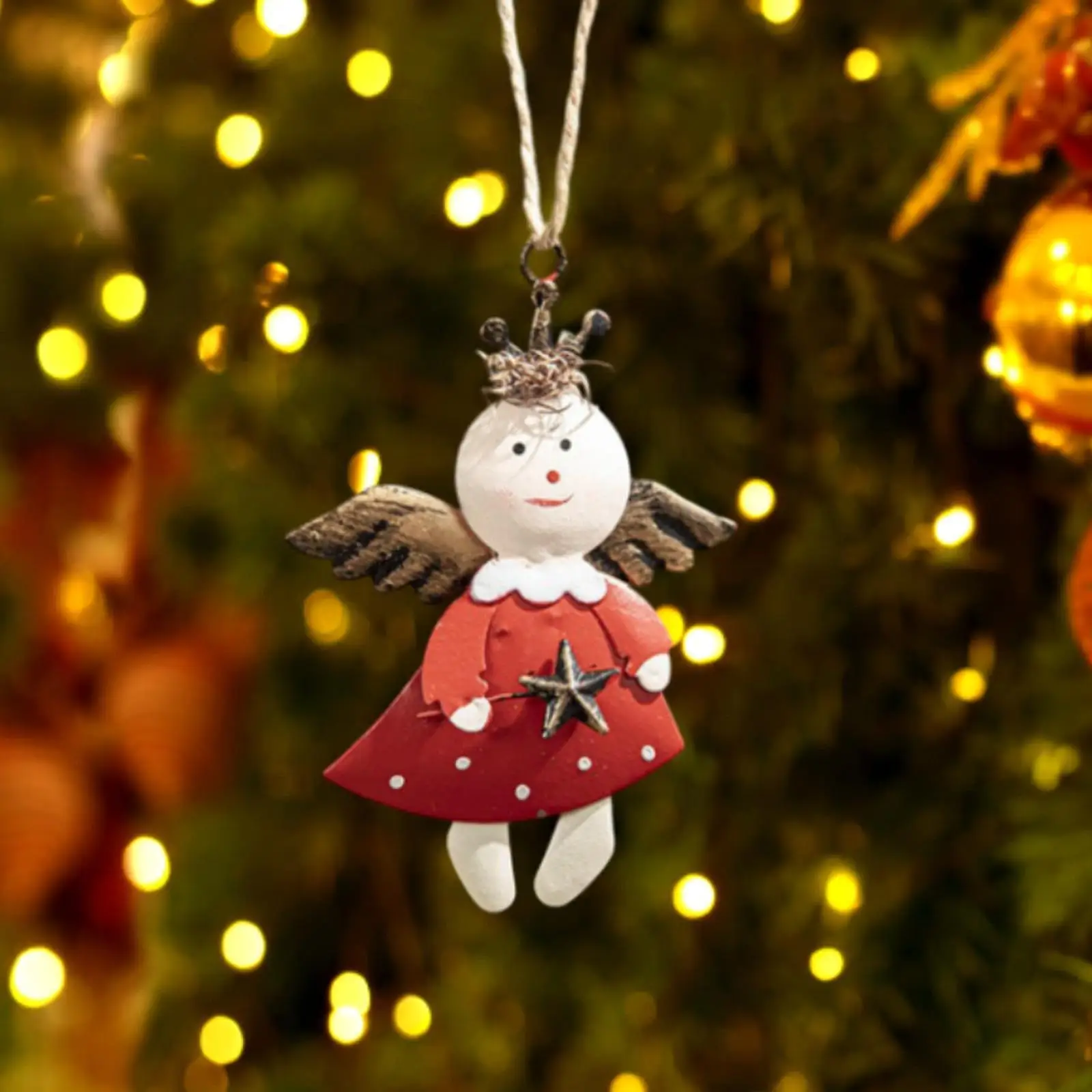 Adorno colgante para árbol de Navidad, decoración navideña de Metal para cafetería, oficina, cumpleaños