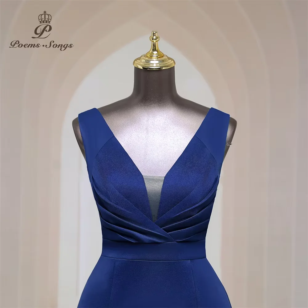 

Customized Sexy Deep V neck soft satin Woman's evening dress party dresses dress woman formal occasion dress prom dresses