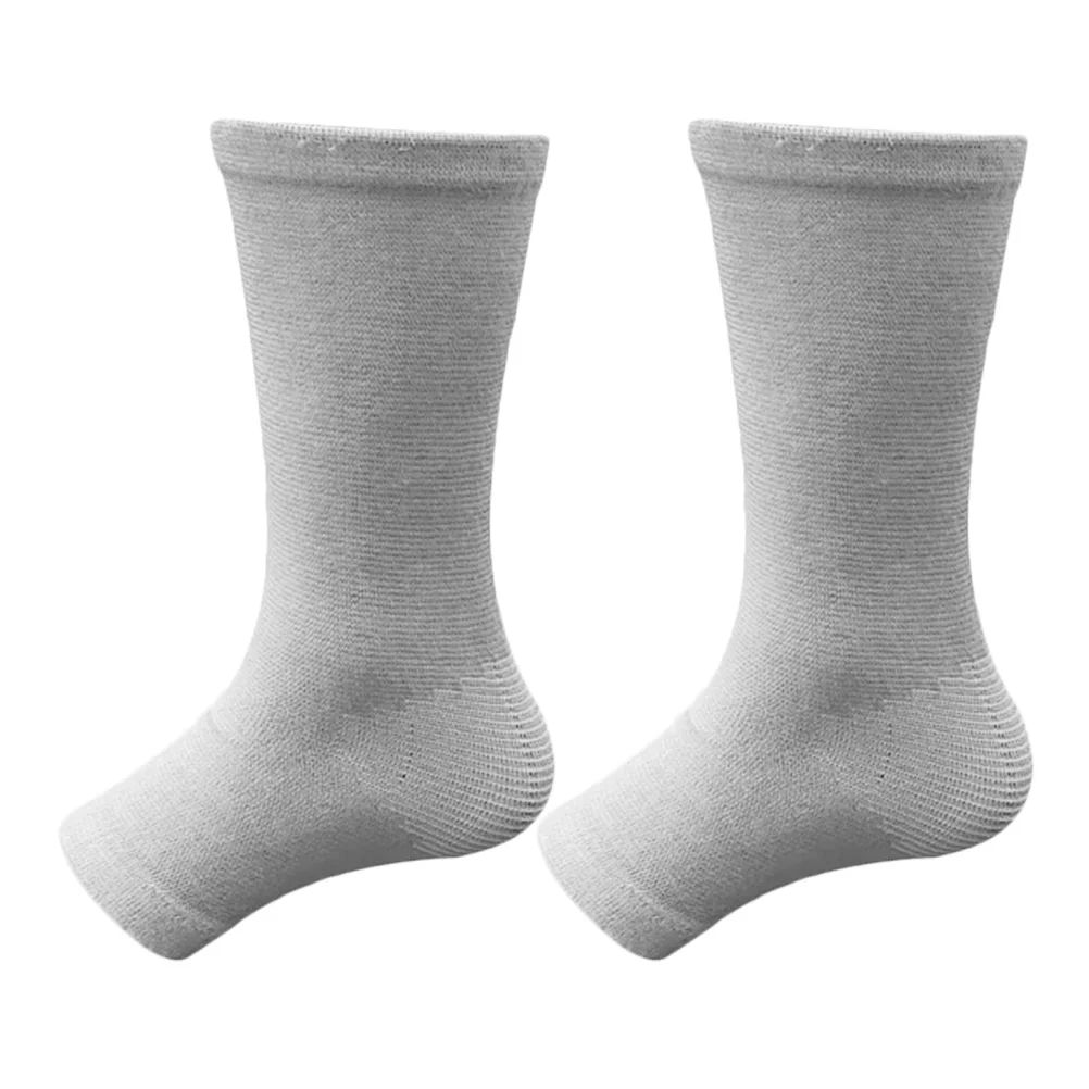 

1Pair Sport Ankles Support Compression Sleeve Grey Half Foot Design Breathable Elastic Protection for Basketball Running