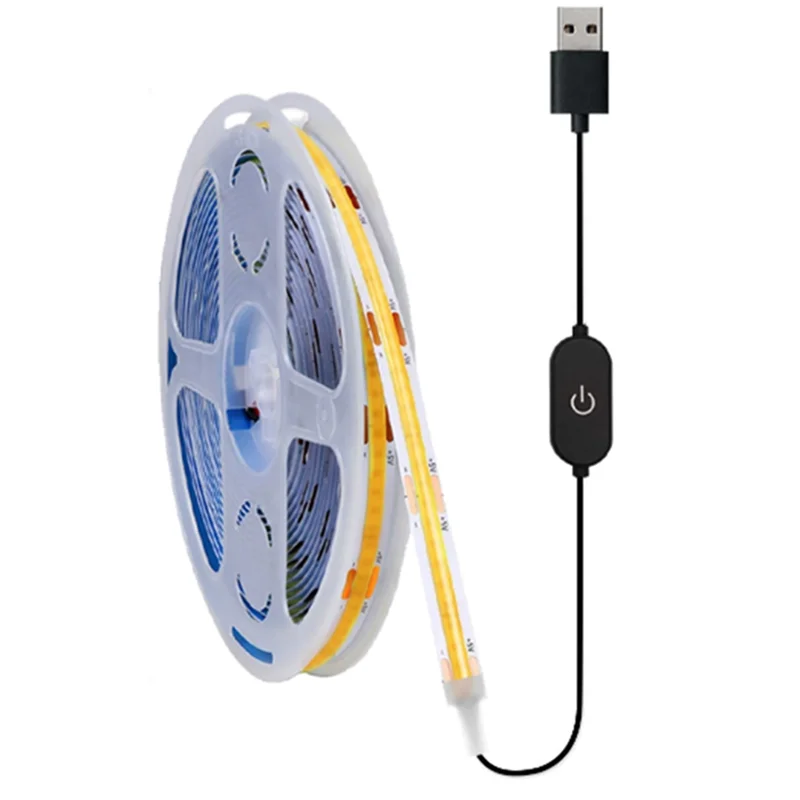 

ABUI-Kitchen Cabinet Lighting 5V COB USB LED Strip Lights Diode Tape TV Background LED Light Lamp For Home Decor