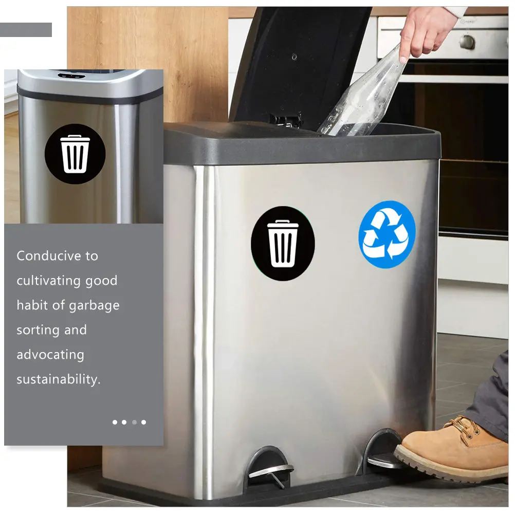 

Набор наклеек для сортировки мусора из ПВХ, этикетки для переработки отходов для металлических контейнеров, окон, банок из нержавеющей стали