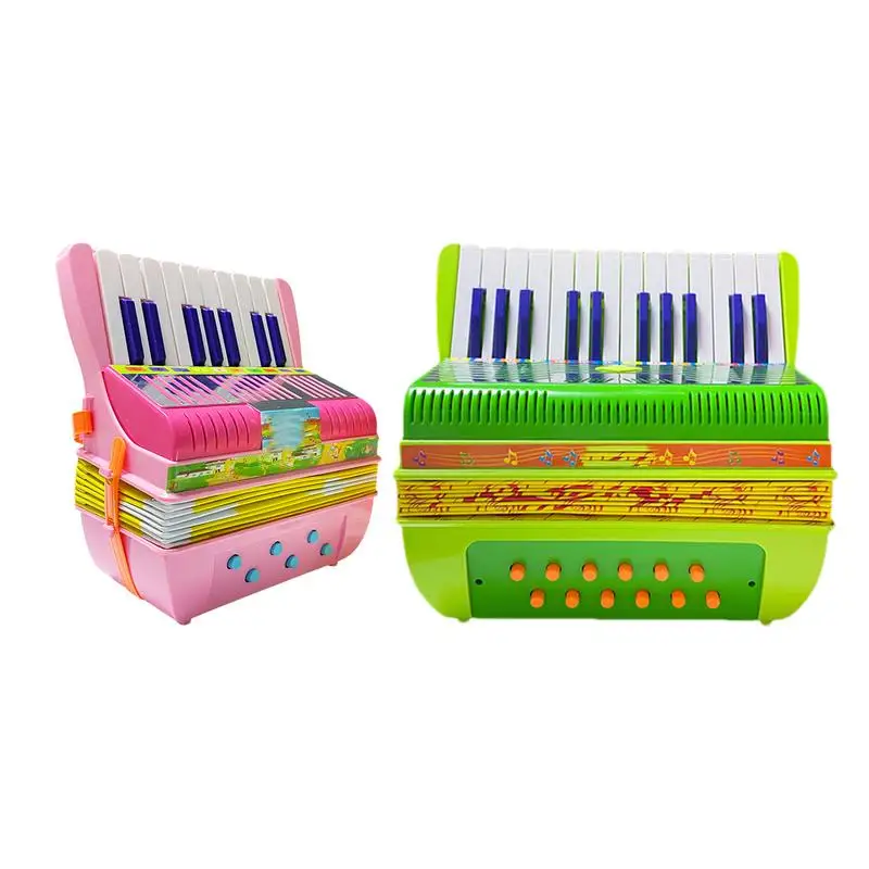 

Accordion For Kids 17Keys Button Accordion Small Accordion Toy Educational Toy Preschool Lightweight Musical Instrument For