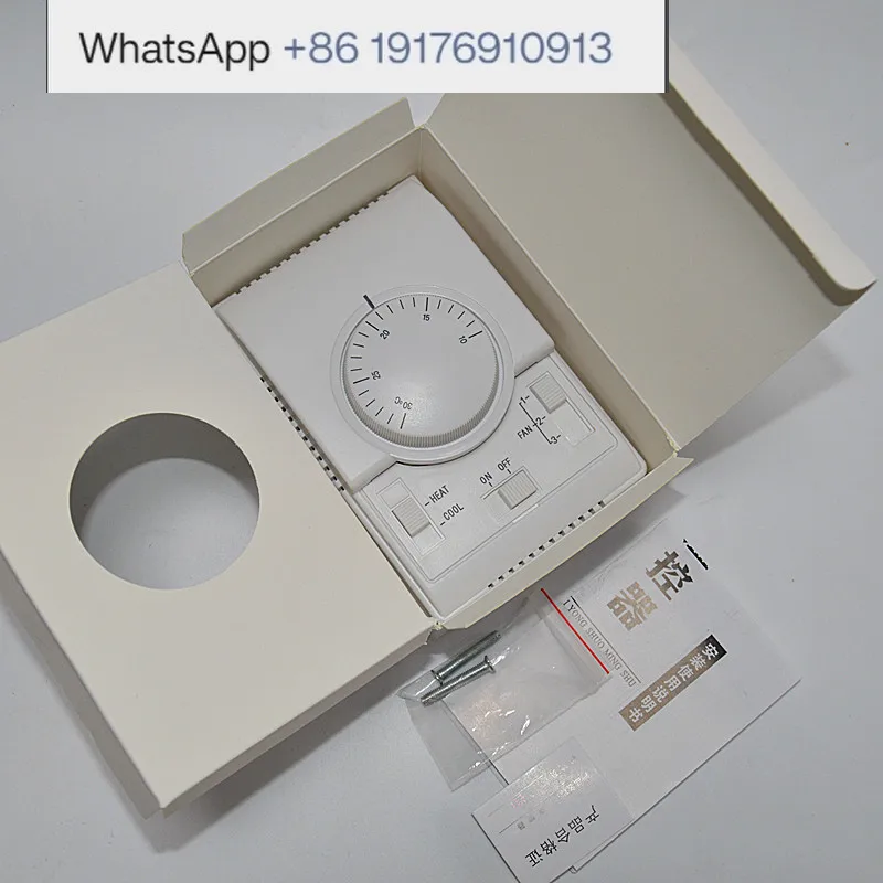 Mechanical Thermostat for Central Air Conditioning - Knob Switch Panel Three-Speed Fan Coil Temperature Controller