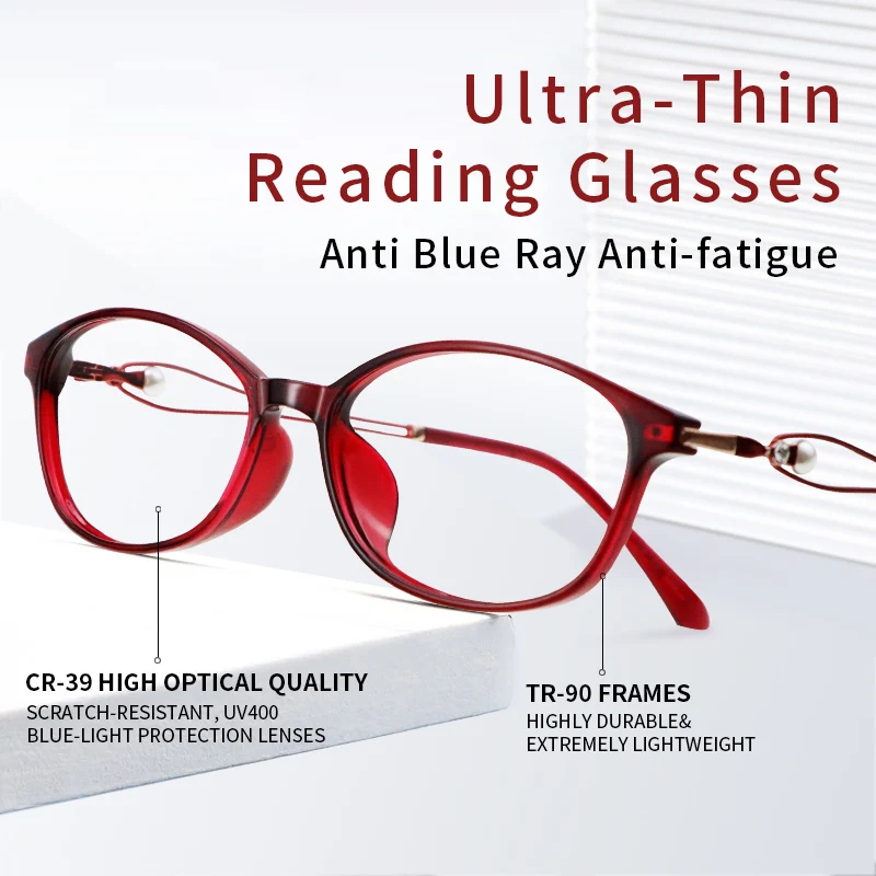 

Ultra-Thin Women's Reading Glasses with Degree Blue Light Blocking Presbyopia Eyeglasses Female Eyeglasses Ultralight