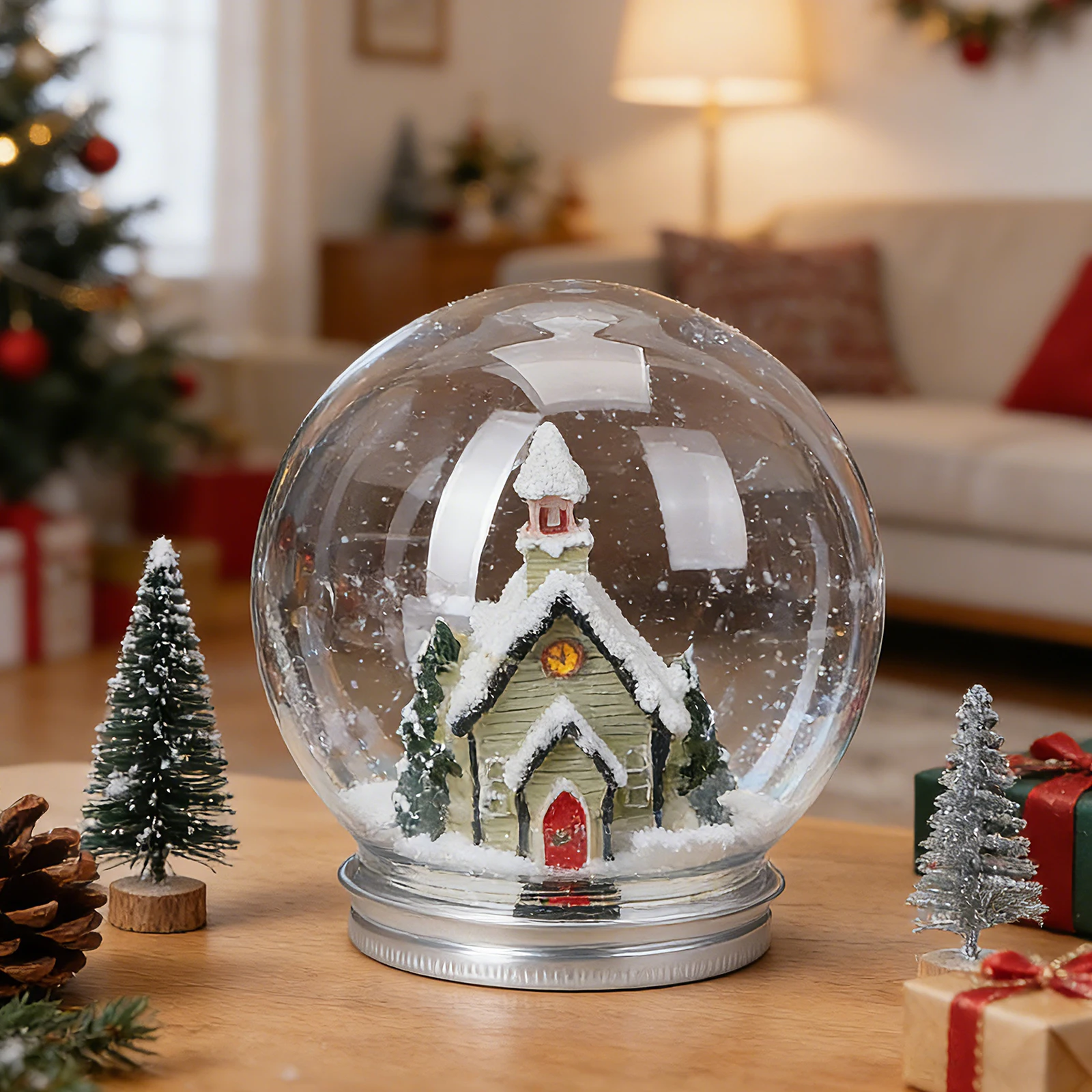 

4Pcs Snow Globe Accessories Empty Clear Plastic Water Globes DIY Craft Supplies for Christmas Xmas DIY Snow Globe Projects