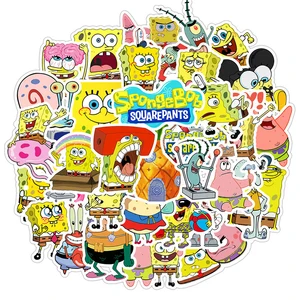 50 buah Stiker Anime SpongeBob Kartun Kawaii Laptop Ponsel Gitar Skateboard Dekorasi Stiker Grafiti Mainan Hadiah Buku Anak-anak 12 game spongebob penjualan terbaik - №