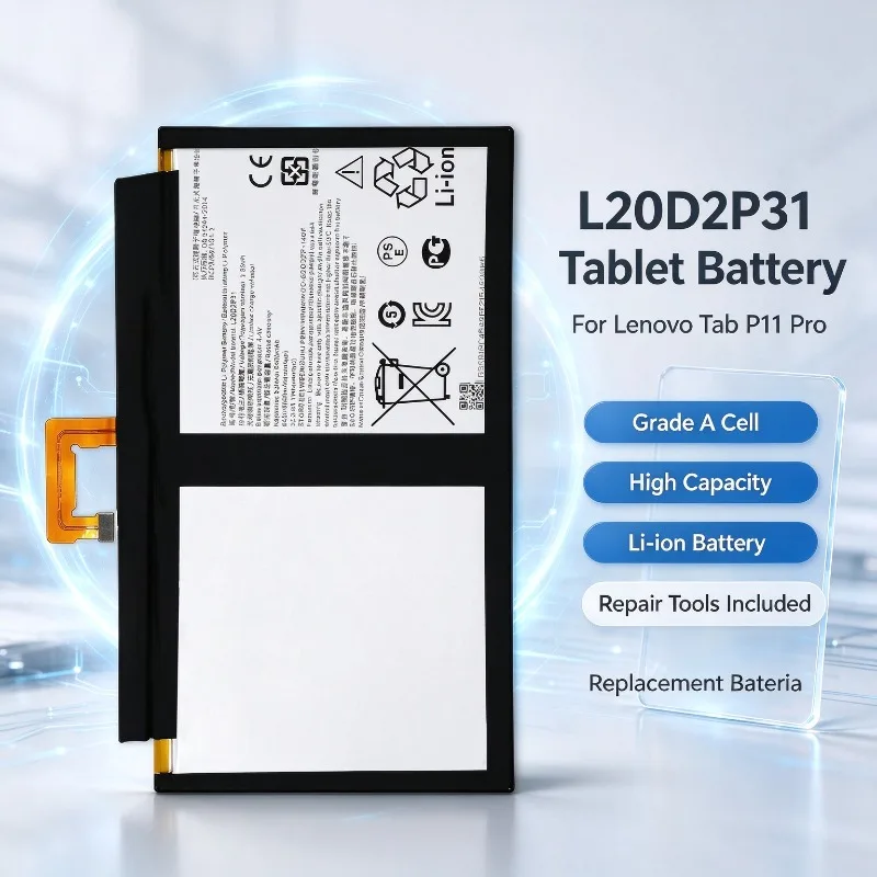 L20D2P31 Replacement Tablet Battery For Lenovo Tab P11 Pro, Grade A High Capacity Li-ion Battery, Replacement Bateria+Tools