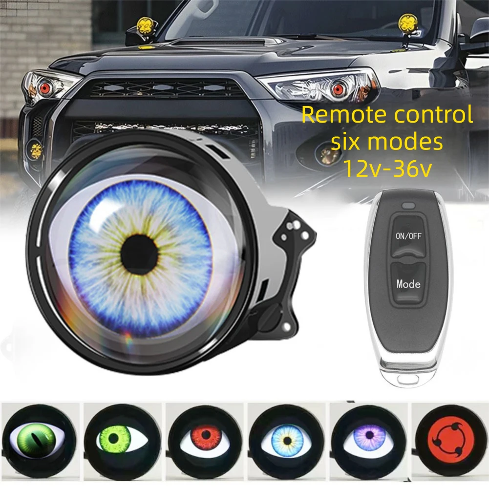Led dinâmica diabo olho luz com controle remoto carro led diabo olhos motocicleta/lente do carro farol acessrios de luz automática