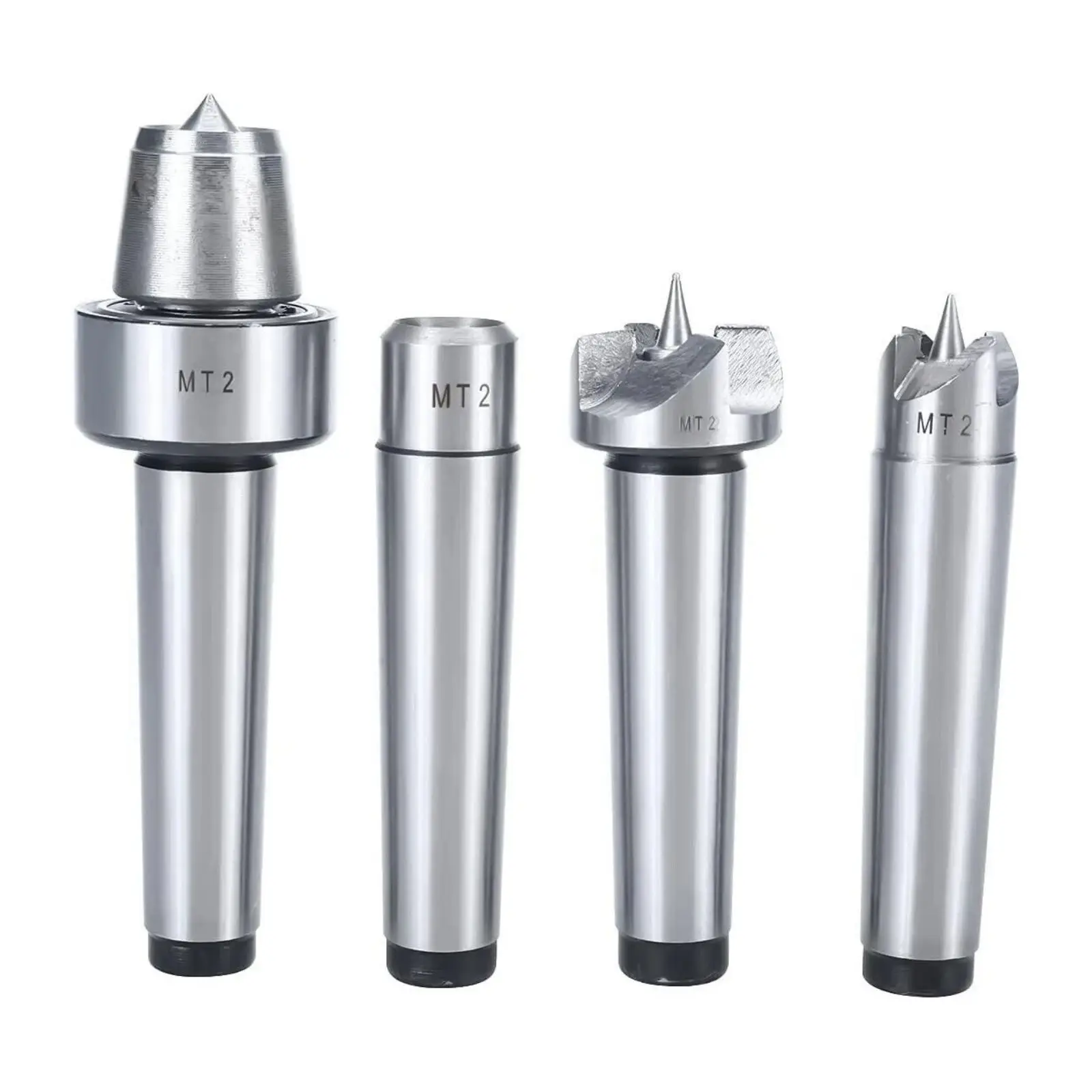 4Pcs MT2 Live Center Set High Carbon Steel 60° 0.005mm Precision Wood Lathe Revolving Tailstock Center Kit for Turning