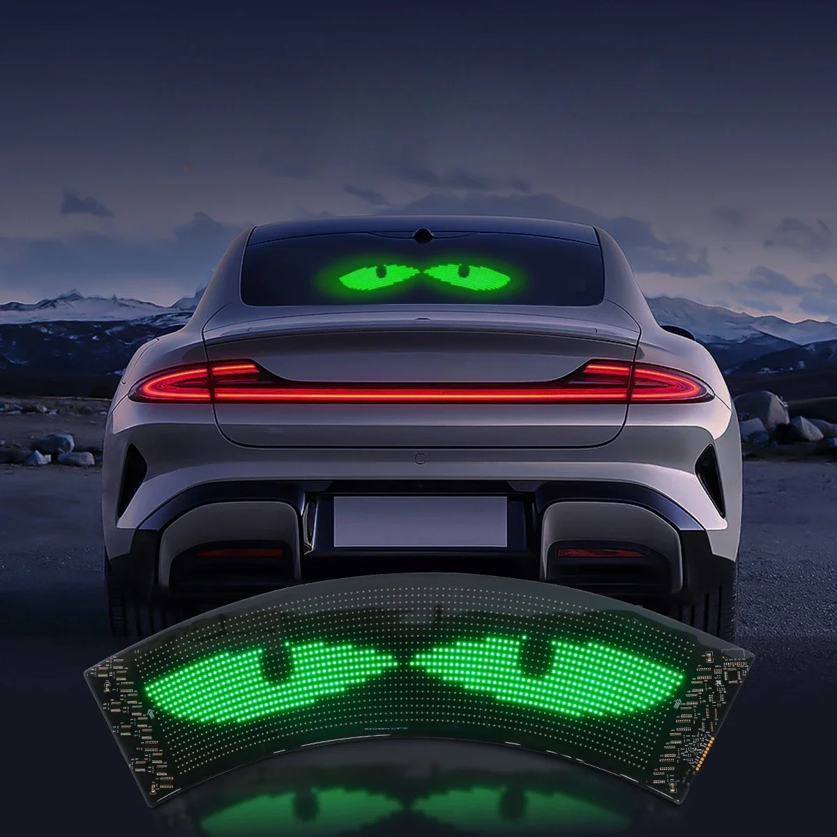 

Fan-shaped LED Flexible Screen Portable Car Sticker Editable Advertising Display