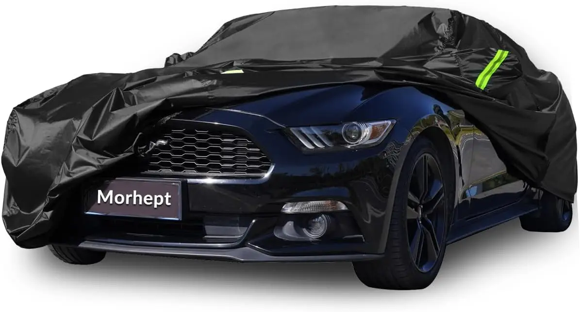 

Водонепроницаемый чехол для автомобиля Mustang (модели 2005-2026), индивидуальный пошив, всепогодная защита с молнией на двери и ветровыми ремнями