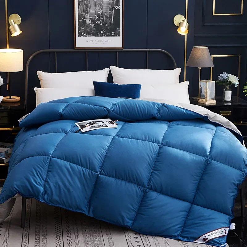 Winter Quilted Quilts Blanket 95% White Goose Down Soft Goose Down Warm Winter Duvet 거위털 이불 구스이불 거위Size King Twin Cover