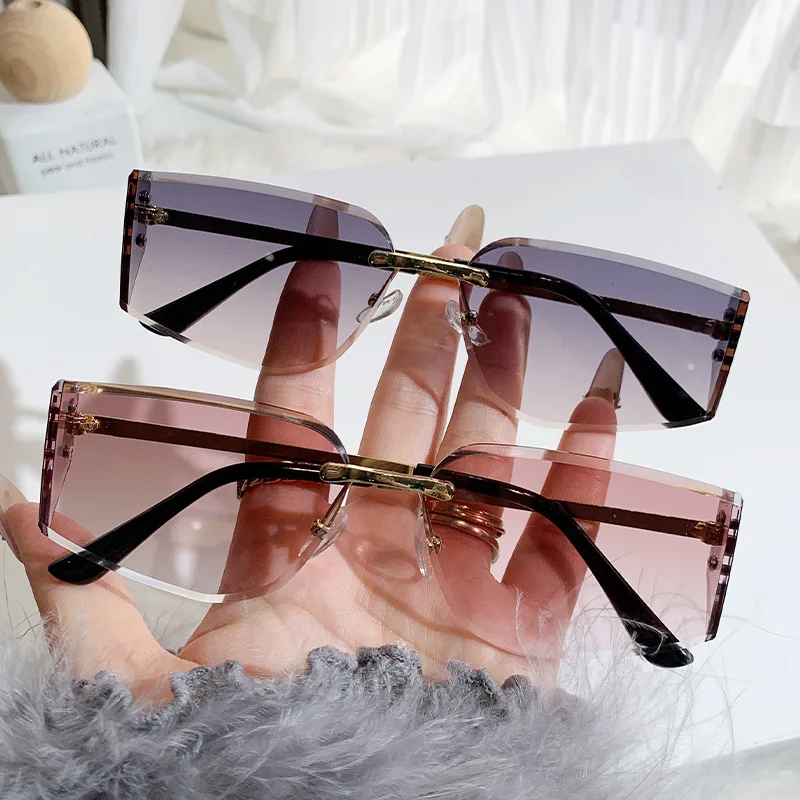 

Metal Small Frame Polygonal Women's Sunglasses Fashion Rimless Rhombus Sun Glasses for Female Male Summer Traveling Eyewear