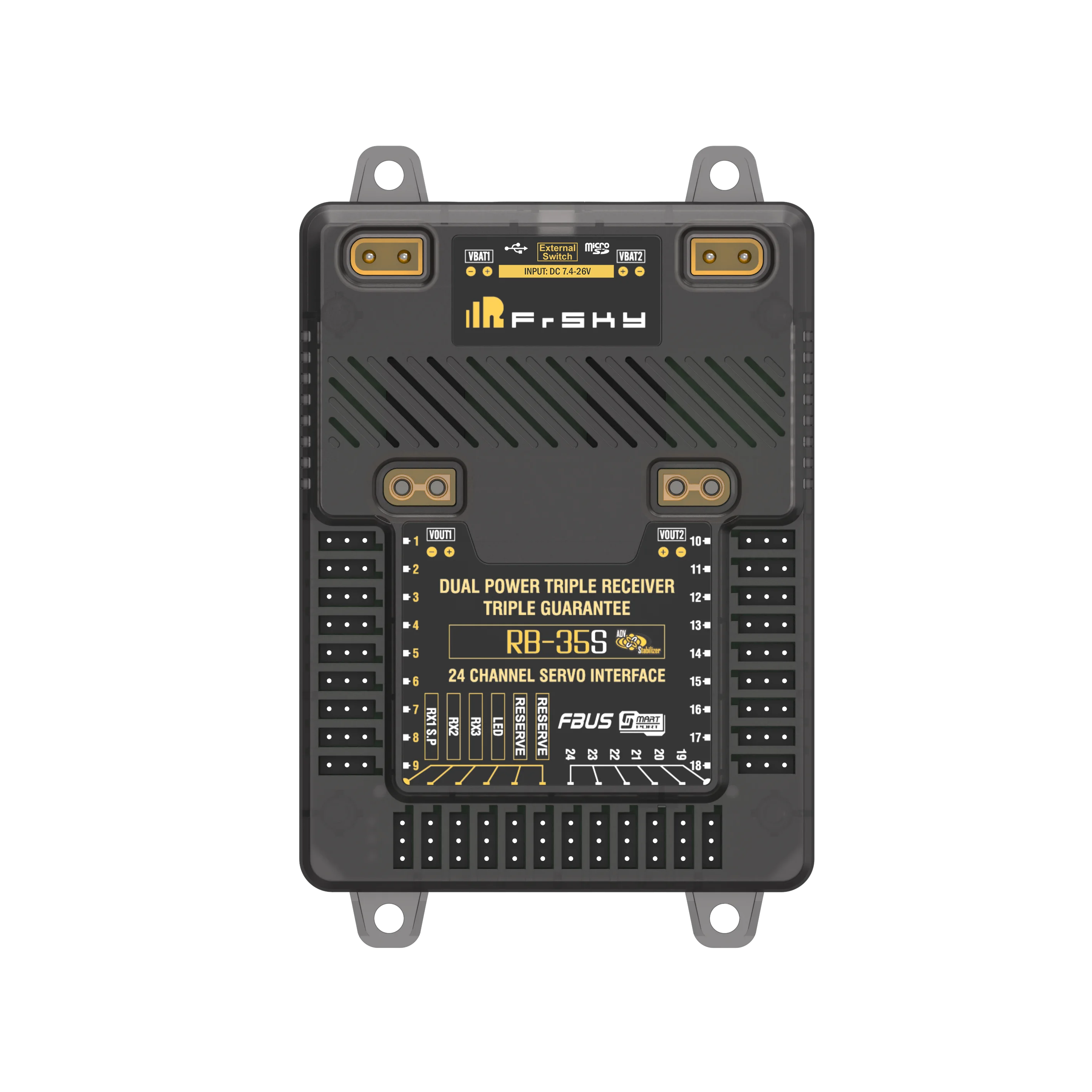جهاز استقبال FrSky RB35S المدمج في وظائف التثبيت المتقدمة لأنظمة التحكم عن بعد