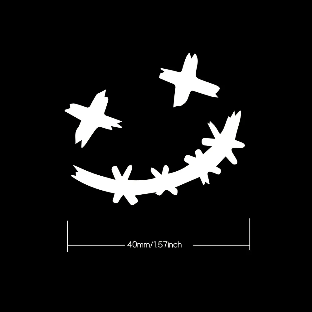 2PCS/SET  Reflective Smiley - Style Motorcycle Stickers, Safety - Oriented Decals for Night Visibility image 6