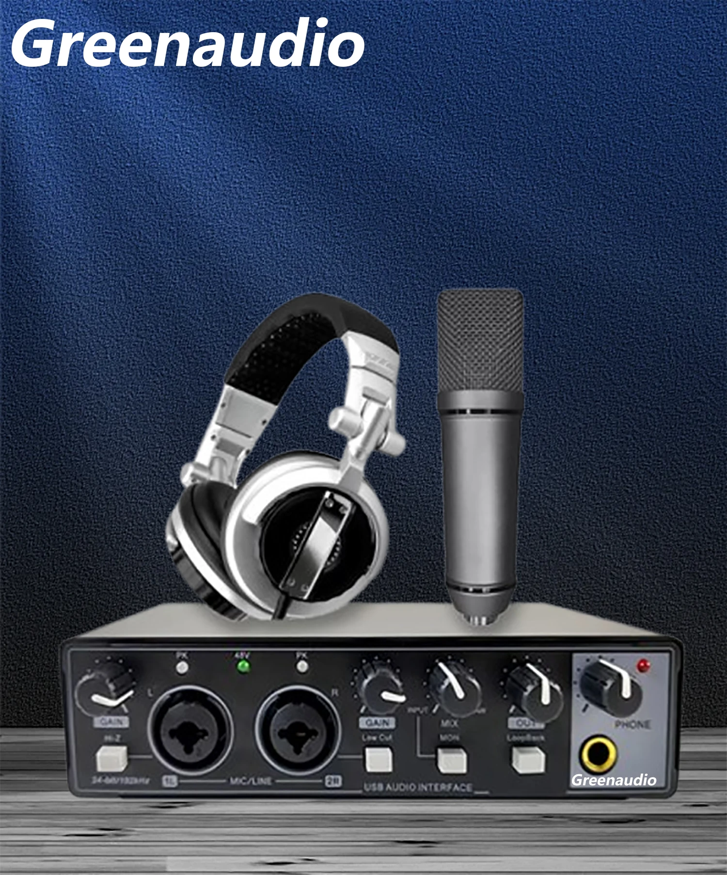 

GAX-MD22P 2 in 2 channel audio interface sound card with condenser microphone sets with lower price