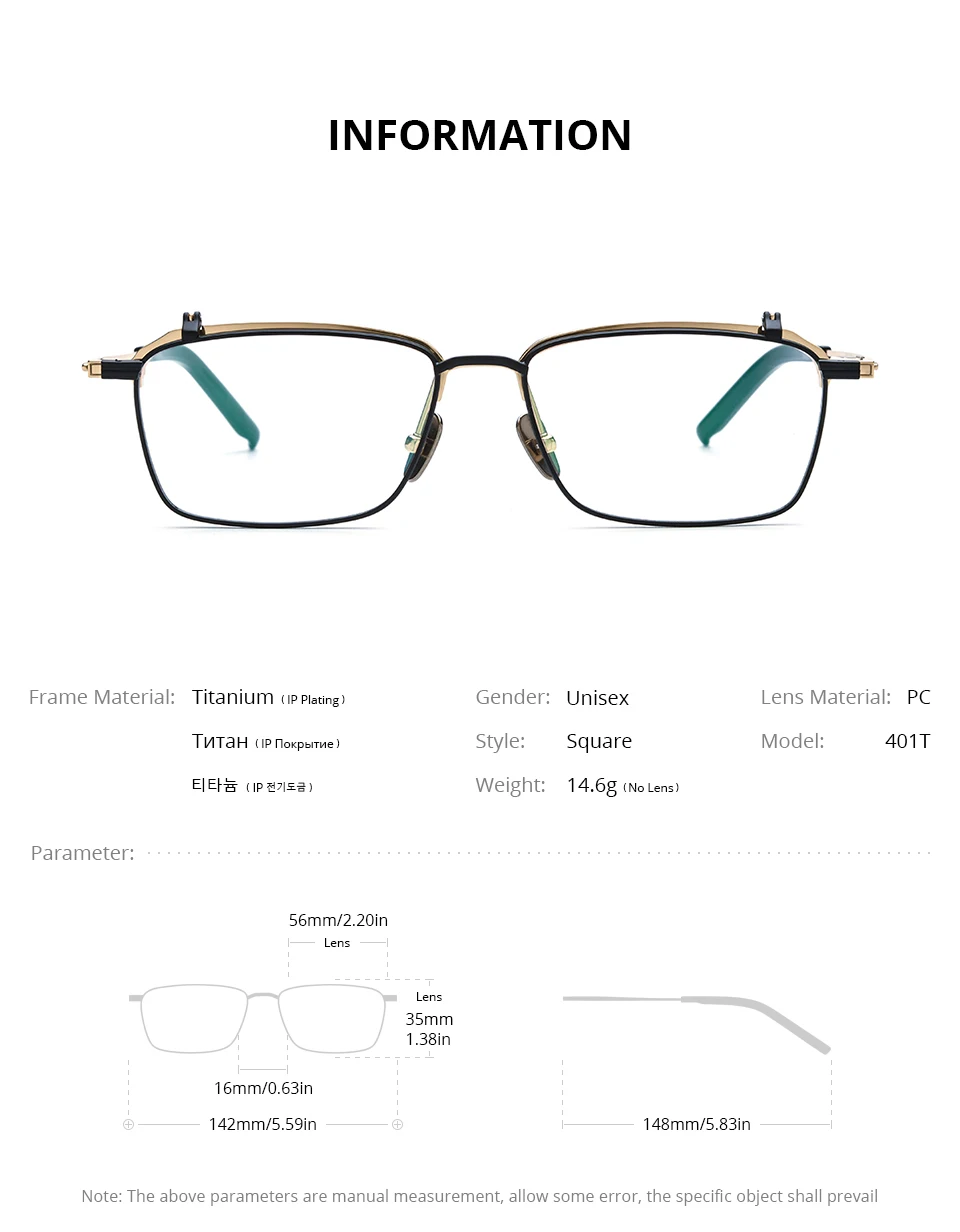 FONEX Titanium Glasses Frame Men Brand Design Flip Square Eyeglasses Frame Flip-up High Quality Japanese Ultralight Eyewear 401T