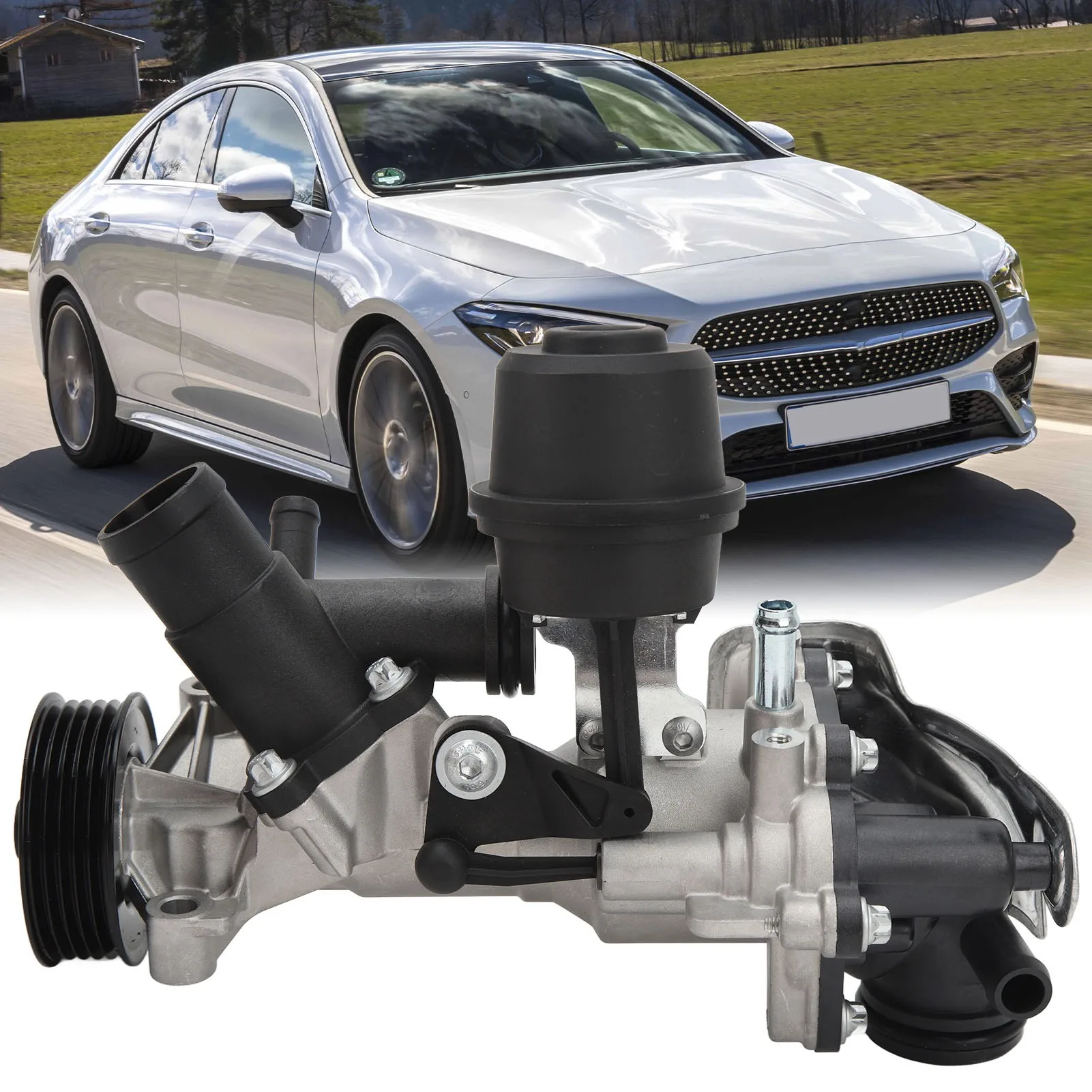 

Водяной насос двигателя 2702000800 Замена водяного насоса охлаждающей жидкости для Benz A-CLASS B-CLASS CLA Coupe GLA‐CLASS