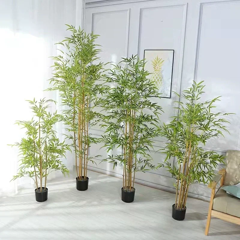 120cm To 180cm Artificial Green Bamboo Leaves Bamboo Pole Simulation Bamboo Pot for Wedding Home Hotel Office Decoration