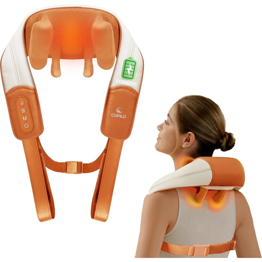 

Cordless 4D Shiatsu Neck and Shoulder Massager with Heat Therapy for Muscle Relaxation and Pain Relief Ideal Gift for Women and