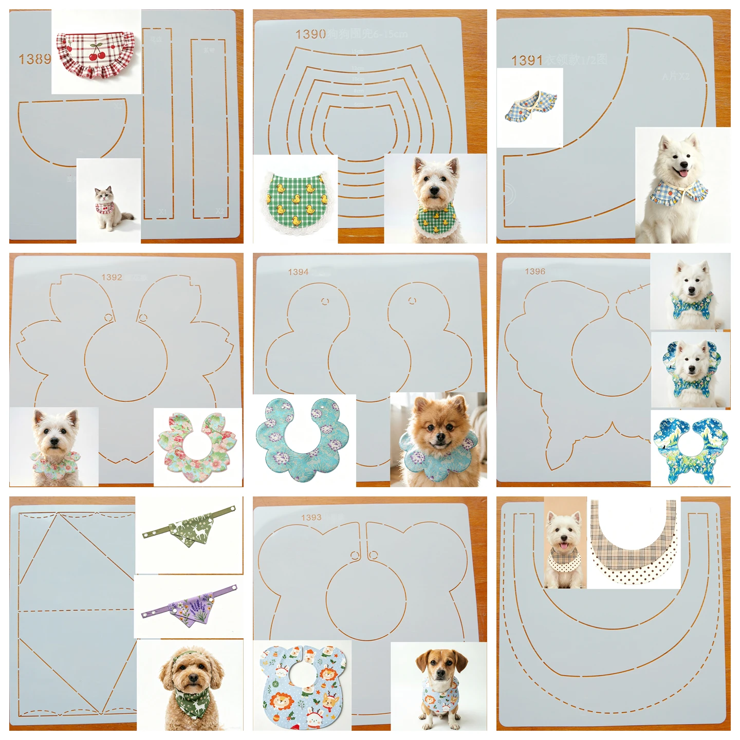 Soft Template Pet Drawing Towel Baby Feeding Bib Basic Style Dog  Petals DIY Sewing Material Set Baby Feeding Bib Set