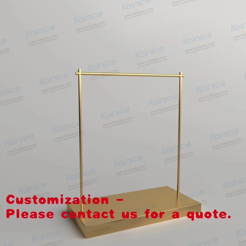 

Customize.Kainice Modern Custom Shiny Gold Stainless Steel Floor Standing Garment Stand Boutique Clothing Dress Display Racks