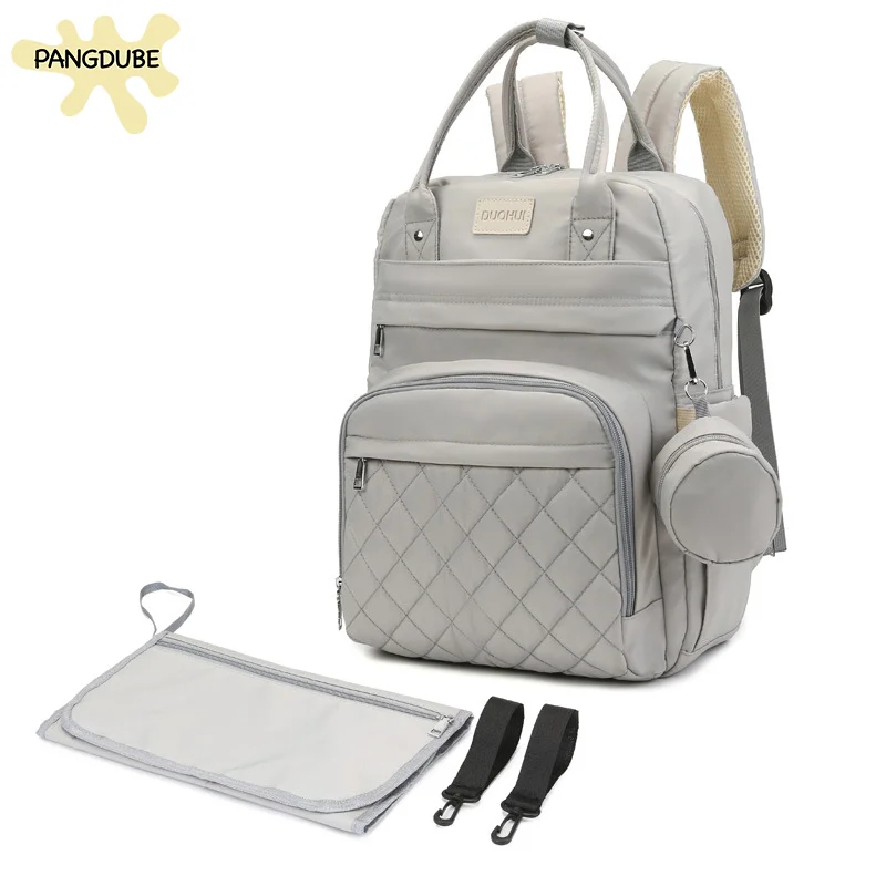 PANGDUBE 3pcs/set Mom Dad Backpack with Changing Pads Pacifier Bag Stroller Hook Baby Diaper Bag Father Mommy Backpack for Women