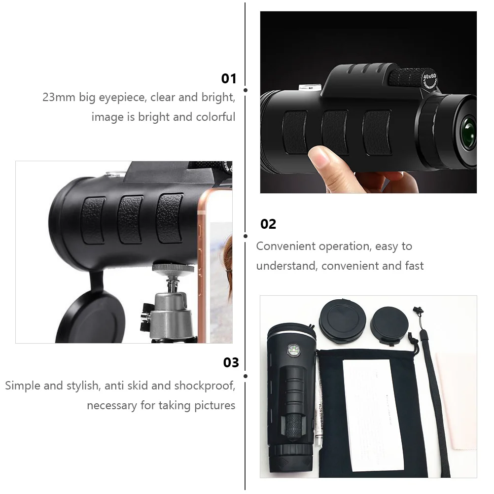 

1 set High Definition Monocular Telescope For Outdoor Hiking Camping Bird Watching Portable Durable Mini Viewing Tool