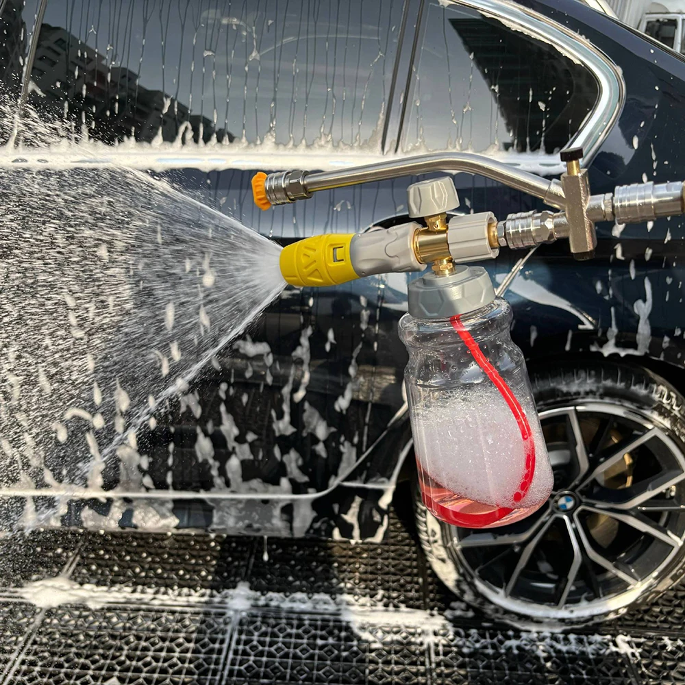 

Snow Foam High Pressure Car Wash Snow Foam Spray Gun Adjustable Sprayer for Karcher Parksdie Nilfisk Bosch Lavor AR Car Cleaner