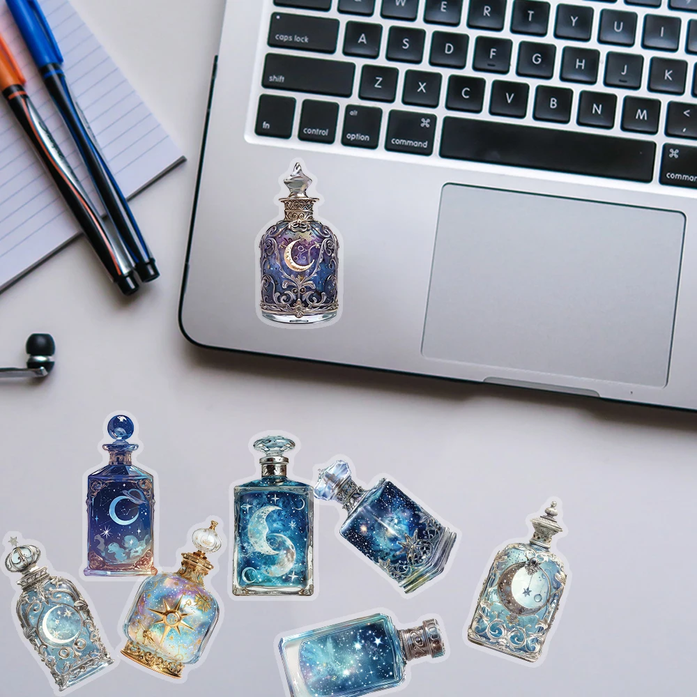 50PCS Exquisite Kunst Mondphase Flasche PET Aufkleber Kreative Mond Dekoration Wasser Tasse Telefon Fall Laptop Sammelalbum Schreibwaren Box