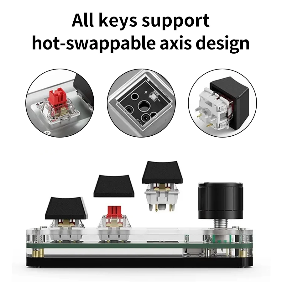 ミニ Bluetooth プログラミングマクロカスタムキーボード 2.4G RGB 3Key ノブコピーペースト Photoshop ゲームキーパッドメカニカルホットスワップマクロパッド
