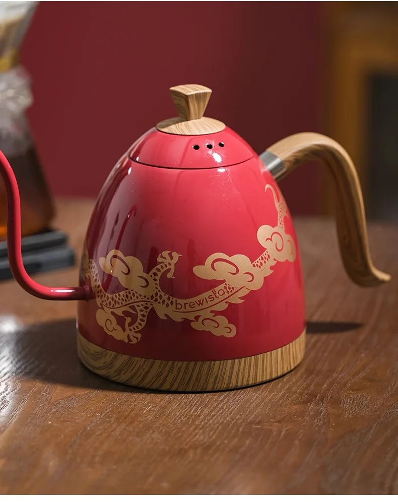 Imagem -03 - Brewista-chinese Red Goose Neck Fine Spout Ano do Dragão Panela com Temperatura Controlada Coffe Mão Profissional Edição Limitada