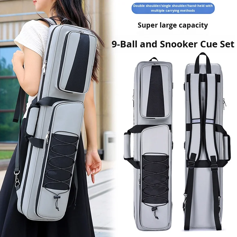Multifunctional Large-Capacity Cross-Border 1/2 Billiard Cue Bag with 7 Balls and 9 Holes for Pool Sports