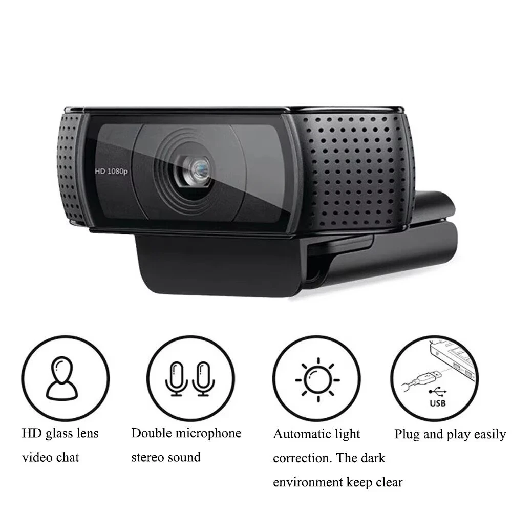 C920e HD Pro  Widescreen Video Chat Recording USB Smart 1080p for Computer C920 Upgrade Version CMOS