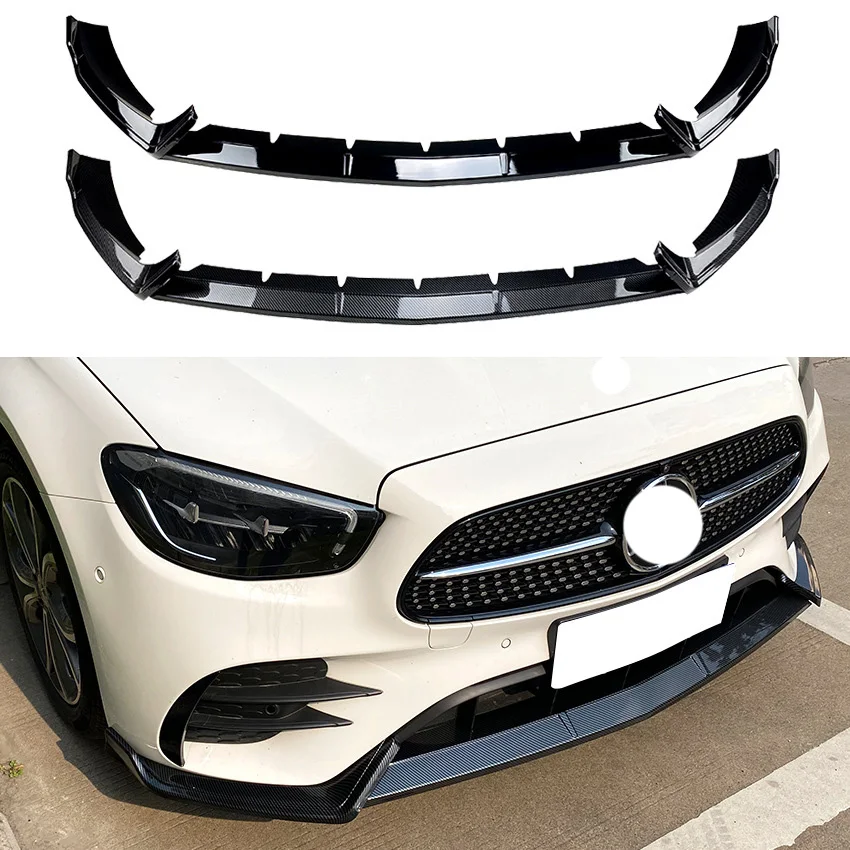 

For 2021 + Mercedes-Benz E-Class W213 E260 E300 AMG Front Bumper Lip Separator ABS Material Guard Car Parts