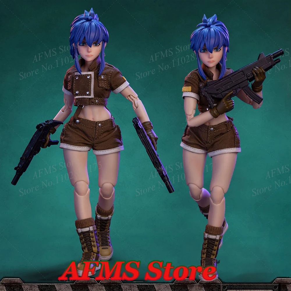 

TUNSHI STUDIO 1/12 Scale Collectible Figure Metal Slug Leona Heidern Anime Fighting Girl 6Inch Women Soldier Action Figure Model