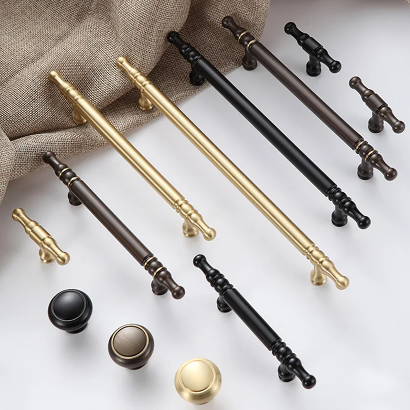 

Retro Vintage 4PCS Pure Brass Antique Furniture Handle Drawer Pulls Cupboard Wardrobe Kitchen Shoe TV Cabinet Pull Handles Knobs