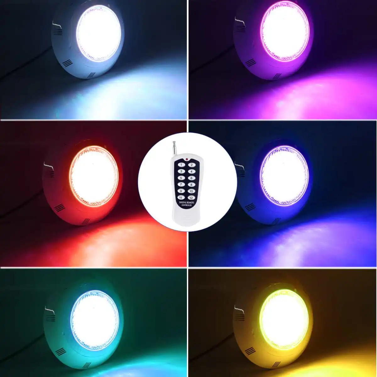 45W Swimming Pool Light with Remote Controller RGB Multi Color Outdoor LED Underwater AC12V IP68 Waterproof Lamp