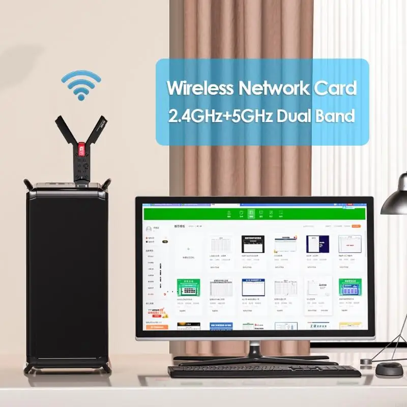 LX0B Mini Wi -Fi 6 AX1800 USB3.0 WiFi Adapter Podwójna karta sieci Gigabit Gigabit Karta sieci Gigabit